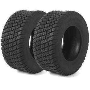 (2-Pack) 16x6.50-8 Tires - 4PR Durable Tubeless, Replacement Lawn Tractor Tires with Deep Ribbed Treads, Rim Not Included