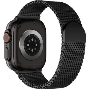 BXUXOHS Milanese Mesh Loop Compatible for Apple Watch Ultra 3/2/1 Band 49mm 46mm 45mm 44mm 42mm 41mm 40mm Men Women,Stainless Steel Metal Magnetic Strap for iWatch Series 11/10/9/8/7/6/5/4/SE 3/2/1