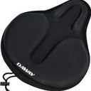 DAWAY Comfortable Bike Seat Cover - Silicone Gel & Memory Foam Padded Bike Seat Cushion for Men Women - Soft Bicycle Saddle Cover for Peloton, Stationary Exercise, Mountain Road Bikes - XL/Large/Small (L - 11.81 x 10.63 inches (L*W), Black, C6)