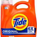Tide Liquid Laundry Detergent, Original Scent, 125 fl oz, 100 Loads, Boosted Clean Even in Cold Water with Concentrated Washing Soap