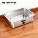 Stainless Steel Cat Litter Box, Small Metal Kitten Litter Pan, Indoor Litter Tray Pet Toilet Supplies for Kitty,Rabbits,Guinea Pigs,Ferrets,Easy to Clean,Non Stick