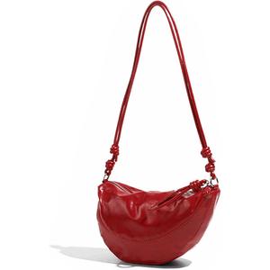 Slouchy Small Red Burgundy Leather Purse Shoulder Bag Crossbody Bags For Women