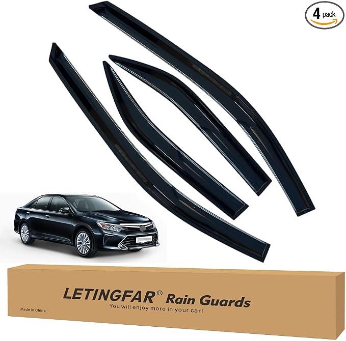LETINGFAR Window Visors Rain Guards for Toyota Camry 2012 2013 2014 2015 2016 2017 Accessories, Wind Deflectors Vent Shades for Toyota Camry