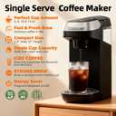 Single Serve Coffee Maker | Iced and Hot Coffee, K Cup and Grounds Compatible, 6-12 Oz Brew Sizes, Compact Design, Removable Water Reservoir