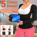 Sauna Shirt for Women Sauna Waist Trainer for Women Weight Loss Sauna Suit Workout Sauna Vest Zipper Body Shaper, XL