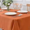 maxmill Jacquard Square Tablecloth Waterproof Spillproof Wrinkle Resistant Soft Textured Table Cloth for Dinner and Party Washable Polyester Fabric, Indoor and Outdoor Use, 60 x 60 Inch, Rust