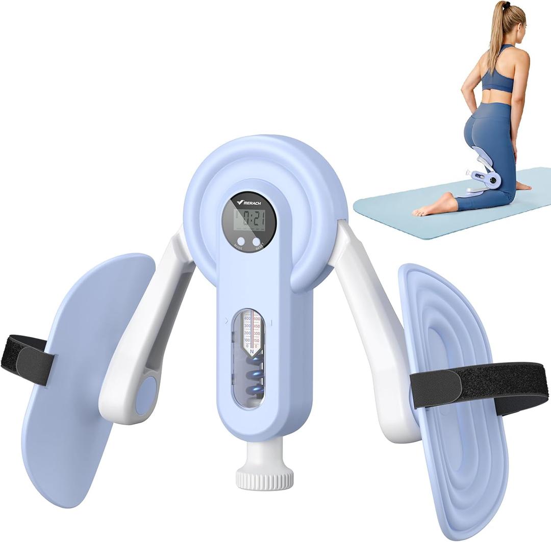 MERACH Pelvic Floor Exercise Devices, Thigh Trainer for Women/Men, Inner Thigh & Hip Strengthener with 0-135 LBS Adjustable Resistance, Kegel Exerciser, Workout Equipment for Home