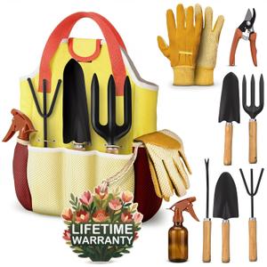 10 Pcs Gardening Tool Set for Women  All-in-One Garden Tools Set with Handy Tote Bag, Ergonomic Design & Rust-Resistant Steel  Gardening Tools for Women for Easy Garden Care & Gifts for Plant Lovers