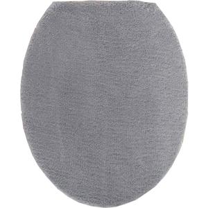Madeals Microfiber Toilet Lid Cover Soft and Absorbent, Comfortable Bathroom Toilet Lid Cover Seat Fits Most Size Toilet Lids for Grey (Gray)