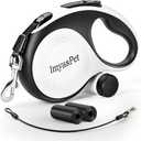 Upgraded Retractable Dog Leash with Chew Proof Extender, Pet Walking Leashes with Poop Bag Holder, 26Ft Heavy Duty Retractable Pet Leash for Medium Large Dogs up to 110lbs, Anti-Slip Grip (White)