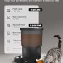 SURDY Automatic Cat Feeder for 2 Cats, 20 Cups/5L Automatic Food Dispenser for Small Pets Auto Cat Feeder for Dry Food, Dual Power Supply and Timer Setting 12 Portions 6 Meals Per Day (Black)