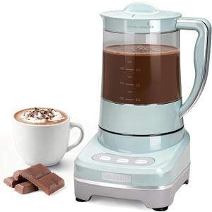 29 Oz Hot Chocolate Maker Machine, Electric Milk Frother and Steamer, Hot Cocoa Maker Machine for Hot Chocolate Bar, Detachable Pitcher, 2 Speed Mode, 3.5 Cups, Aqua