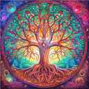Mys Aurora Wooden Puzzles, Mandala Tree of Life 200 Piece Puzzles for Adults and Kids, Unique Shaped Animal Wooden Jigsaw Puzzle for Birthday Gift, Family Game 11.2 x 11.2 Inch