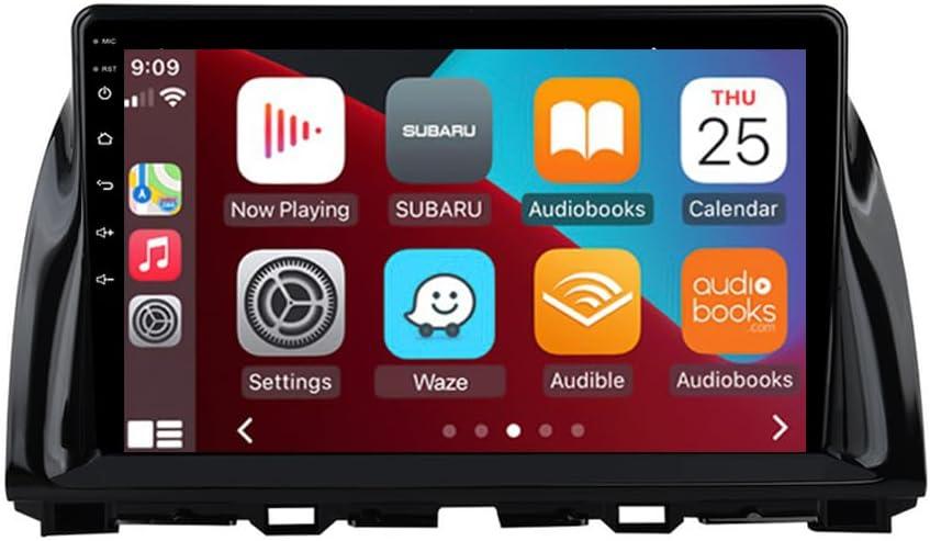 for Mazda CX5 CX-5 Radio 2012-2015 with 10.1" IPS Touchscreen Wireless Carplay Android Auto GPS Navigation for Car Stereo Head Unit Built-in DSP with Free Backup Camera (4GB RAM+64GB ROM)