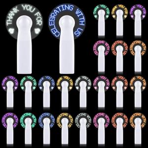 24 Pcs Mini Portable Handheld Fans Bulk For Guest LED Battery Powerful Fan Small Personal Fans Thank You For Celebrating With Us Gifts for Summer Beach Wedding Baby Shower Party Favors (24, White)