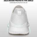 ATHMILE Womens Walking Shoes Lightweight Men Tennis Shoes Slip On Memory Foam Casual Sneakers for Gym Travel Work Outdoor Road (12.5 Women/11 Men, White)