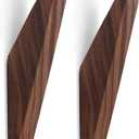 2Pack Wood Hooks Wall Mounted, Minimalist Easy Install Natural Real Walnut Cute Mid Century Modern Simple Rustic Home Foyer Entryway Decor, for Hanging Hat Cap Backpack Bag Coat Towel Clothes