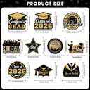 2 x 20 Pack Graduation Party Decorations 2026 - Congrats Grad Hanging Decoration, Black Gold Glittery Graduations Hanging Swirls Ceiling Streamers Ornaments for Class of 2026 Graduation Decorations Favors