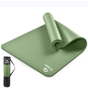 Gruper Yoga Mat Non Slip NBR Extra Thick Yoga Mat, 72"L x 32"/24"W x 0.6"/0.4"TH (185cm x 80cm/61cm x 15mm/10mm), Anti-Tear Exercise Mat with Carrying Strap and Bag, Workout Mats for Yoga, Pilates