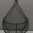 ERYTLLY Metal Fruit And Vegetable Storage Hanging Basket Wall Mounted, For Kitchen Black Wire Baskets for Flowers, Fruits and Veggies, - Set of 2