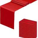 12 Pack Red Table Runners, Satin Table Runner 12x108 Inches Long, Silk and Smooth Fabric Table Runner for Wedding, Parties, Banquets, Event Decoration