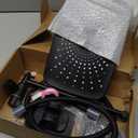 Wide Rain Shower Head With 5 Modes Handheld Showerheads, High Pressure Showerhead Combo with Extension Arm for Bathroom Accessories, Adjustable Shower Head with Anti-Clog Nozzles (Black)