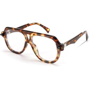 FEISEDY Aviator Frame Glasses for Women Men Blue Light Blocking Glasses Anti Glare Computer Eyeglasses B0039 (Leopard)