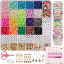Mio Angle Bracelet Making Kit for Beginner 5000Pcs Preppy Polymer Friendship Bracelet Making with Charms Kit for Jewelry Making DIY Arts and Crafts Birthday Gifts Toys for Kids Age 6-13 (Multicolor)