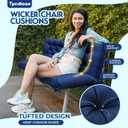 Porch Swing Cushions with Backrest, Replacement Swing Cushions Waterproof for Outdoor Patio Furniture, 2-3 Seater Outdoor Swing Bench Cushions Replacement with Ties (Navy, 60x40 Inches)