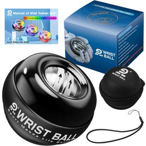 JIN BD Wrist Trainer Ball Auto-Start Gyroscopic Forearm Exerciser Gyro Ball for Strengthen Arms, Fingers, Grip and Muscles
