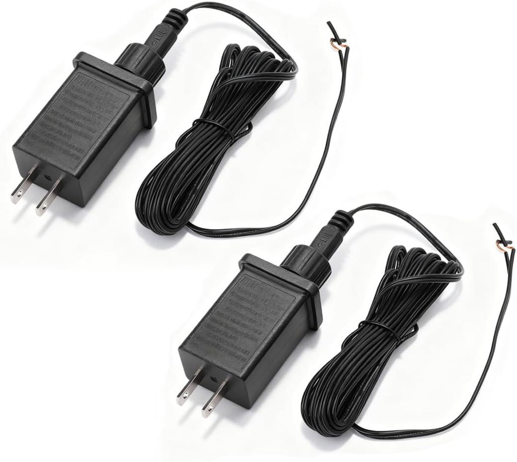 YUEHISY Replacement Yard Inflatable Adapter, 2Pcs Class 2 Power Supply with 9.84ft Extension Cord & Water Proof Plug for Christmas Inflatable LED Lights (US Plug 110V)
