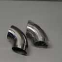 2 Pack 3 Inch 304 Stainless Steel Elbow 90Mandrel Bend Elbow, Thickness 2mm Stainless Steel 90 Degree Exhaust Elbow for Car Modified Exhaust Elbow Pipe, Stair Handrail