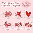 Valentine's Day Cupcake Toppers | 24 Pack, Pink, Red, Cupid, Heart, Party Decor, Love, Romantic, Valentine Cake Decorations