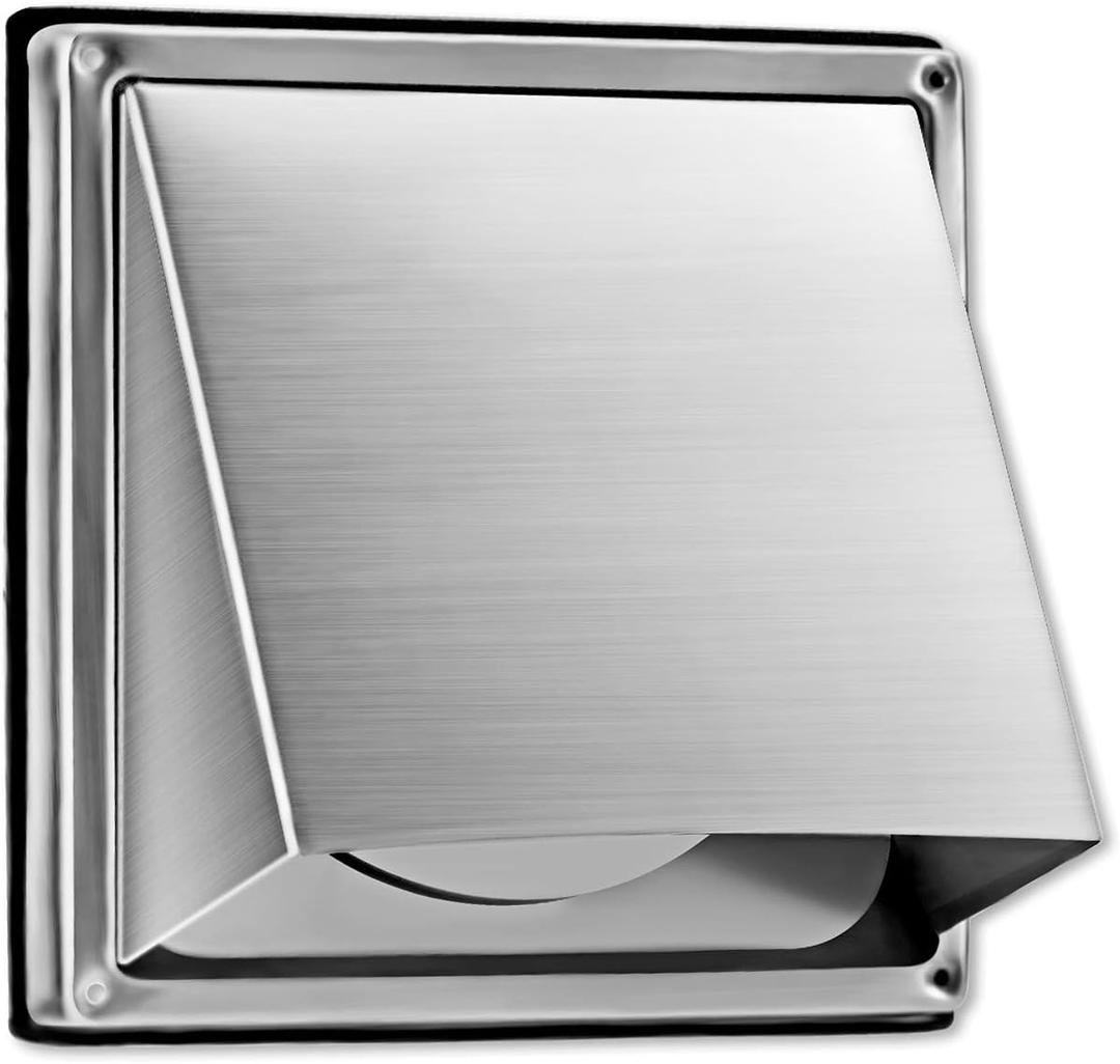 FRESH SPEED 6-Inch External Extractor Wall Vent Cushioned Non Return Flap