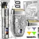 Foil Shavers for Men Electric Razor, Clippers and Trimmer for Men with LED Display, Waterproof (Gray)