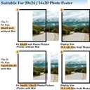 Wood 20x24 Picture Frame with 16x20 Mat Black, Display 16x20 with Mat or 20x24 Without Mat, Wood 20 by 24 Photo Frame, 20 x 24 Frame for Wall Hanging Display, Black