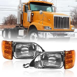 Headlight for International 9200-9900 Driver and Passenger Side Headlights Headlamps Assembly for International 2003 2004 2005 2006 2007（a Pair）