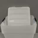 IRIS USA 54 Qt Stackable Plastic Storage Bins with Lids, 6 Pack - BPA-Free, Made in USA - See-Through Organizing Solution, Latches, Durable Nestable Containers, Secure Pull Handle - Clear