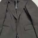 Girls Solid Color Lapel Suit Coat Button Down Long Seelve Blazer Jacket Black S