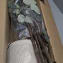 GarveeHome Artificial Eucalyptus Tree, 7 ft Tall Fake Artificial Plant with White PlanterLarge Faux Floor Plant Fake Silk Trees with 100 Lights Artificial Trees for Home Decor Indoor