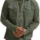 Wrangler Men's Long Sleeve Shirt, Thyme (Twill), Large