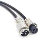 16.4 ft GX16 4 Pin Cable Male to Female Head Aviation Cordset, GX16 4 Pin Panel Mount Circular Metal Aviation Connector Adapter Female to Male 20AWG (5Meter)