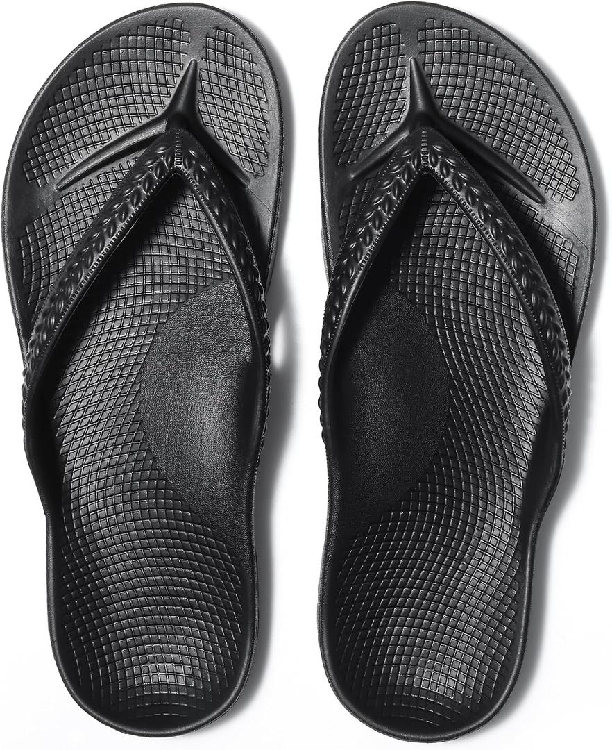 Litfun Women's Arch Support Flip Flops for Plantar Fasciitis Orthopedic Thong Sandals Comfortable Summer Beach Pool Slides, Size EU 39