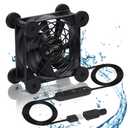 Quiet 80mm Fan with 10 Speed USB 5V DC 12V IPX5 Waterproof Cooling Fan for Tablet TV Receiver Router DVR Xbox Greenhouse Kennel Computer Cabinet Component Cooling