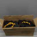 HOXWELL Wheel Chocks (2pair/4pack with Rope) for RV Trailer Camper Truck Car Aircraft, Versatile Heavy Duty Rubber Wheel Chocks Block with 3 Reflective Strips, Tire Wheel Immobilizers & Chocks