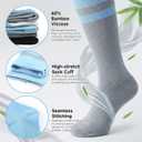 Bamboo Viscose Compression Socks - Knee-High Support for Nurses, Pregnancy, Travel (Regular/Non-slip) (L)