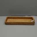 Rattan Bathroom Vanity Trays Toilet Tank Baskets Long Narrow Hand Towel Storage Basket for Storage, Decorative (Natural 16.3 x 6.1 x 2 inch)