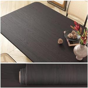 VEELIKE Thick Espresso Wood Contact Paper Peel and Stick Waterproof Dark Brown Wood Wallpaper for Countertops Table 15.7''x118'' Self Adhesive Wooden Grain Vinyl Wrap for Kitchen Cabinets Furniture