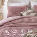Smoofy Fluffy Full Size Comforter Sets 3 Pieces - Old Pink Fleece Fluffy Comforter Set, Luxury Fuzzy Full Bed Set, Soft Comforter Full Size All Season, Heavy Faux Fur Comforter with 2 Pillow Cases