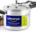 Universal (10.5 Quart / 10 Liter) Pressure Cooker, 11 Servings, Aluminum Pressure Cooker With Multiple Safety Systems and Heat Resistant Handles For Stews, Soup, Meat, and Beans